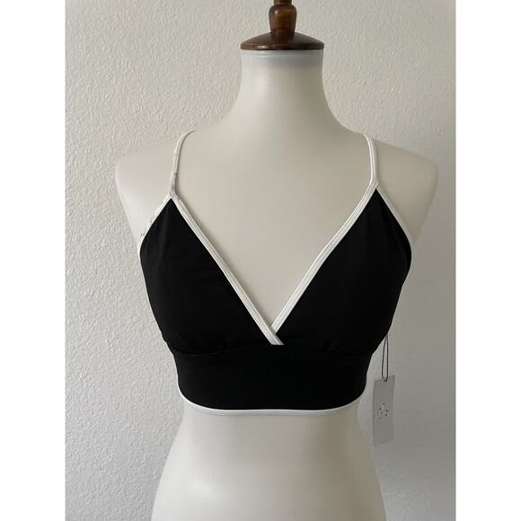 Gigi C Swim Bikini Top Triangle Colorblock Swimwear FLAW - Picture 1 of 11